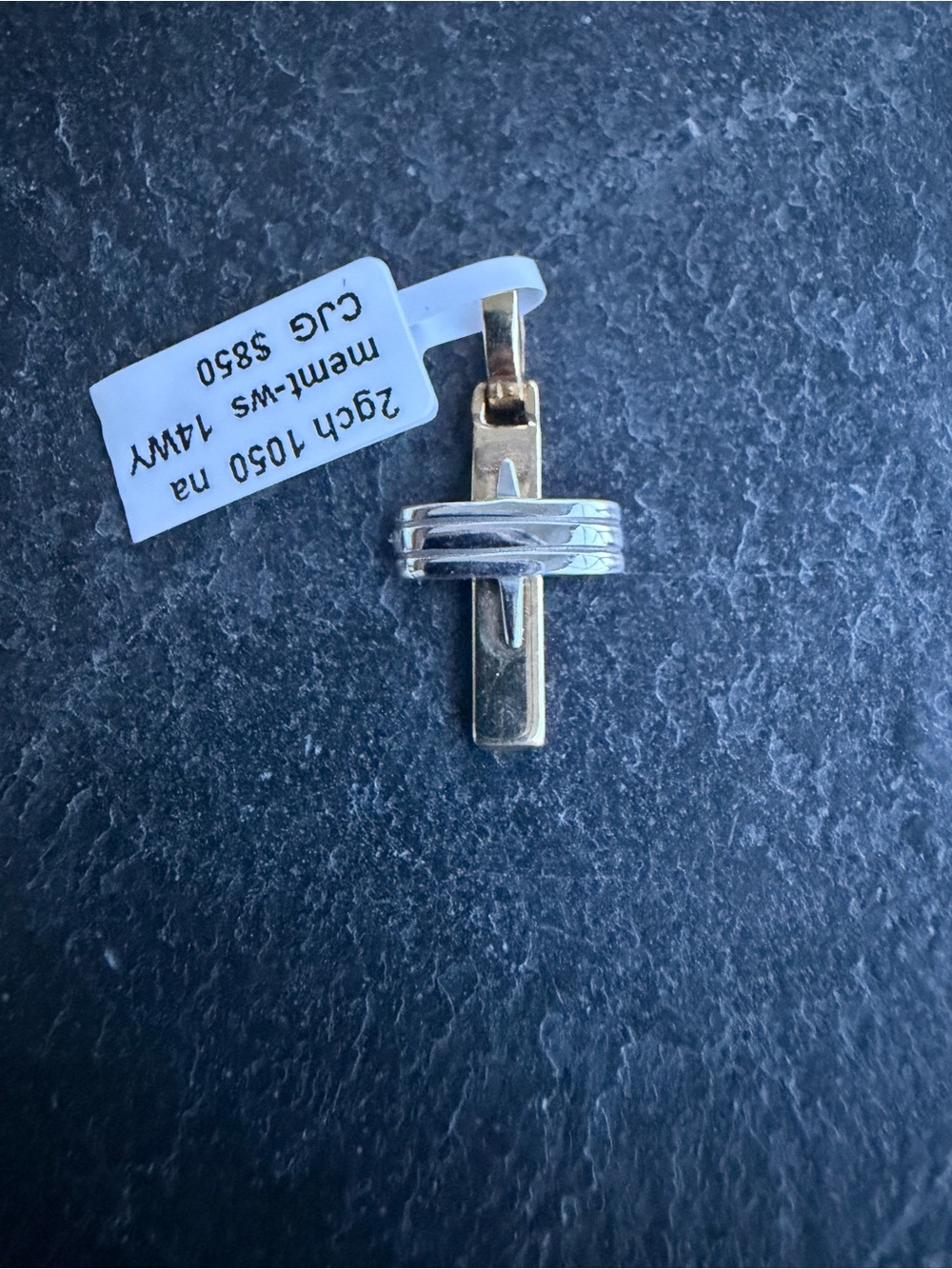 14kt Yellow Gold & 14kt White Gold Cross Pendant - Two-Tone Christian Jewelry